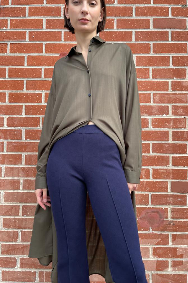 Kick Stretch-Cotton Pants In Subtle Jacquard Navy