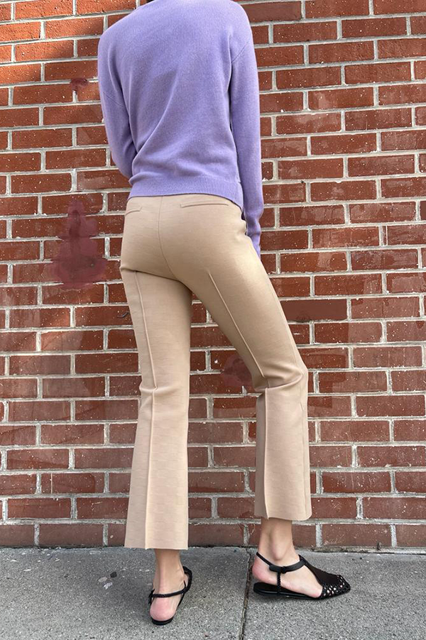  High Sport Kick Stretch-Cotton Pants in Natural