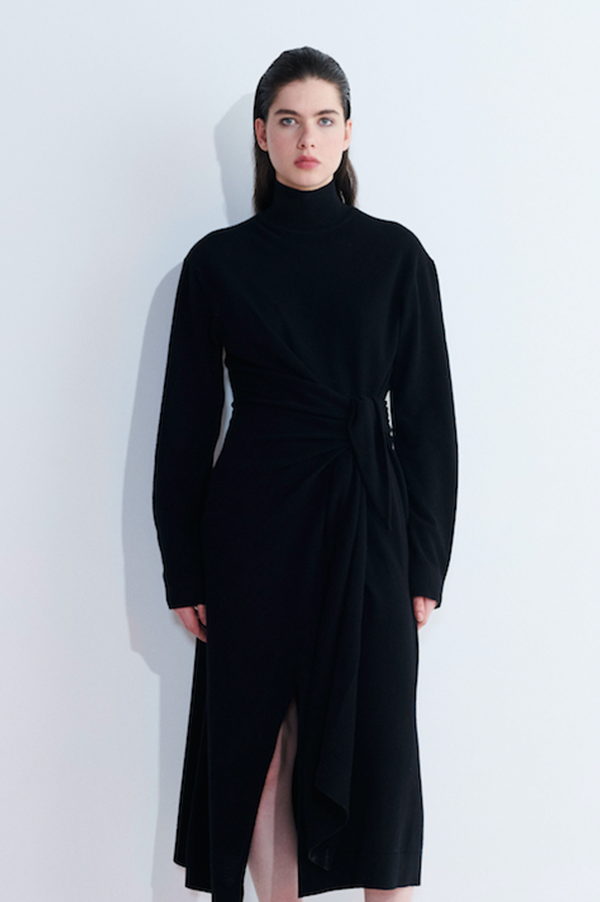 Christian Wijnants Krissy Turtleneck Dress in Black