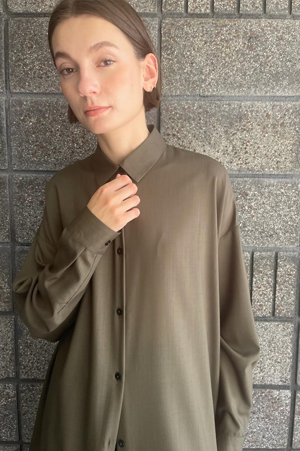 Long Shirt Dress in Military