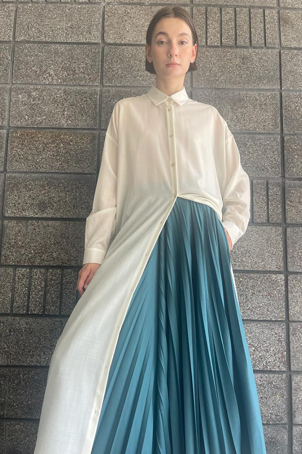 Long Shirt Dress in White