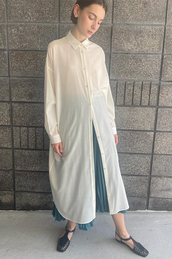 Long Shirt Dress in White