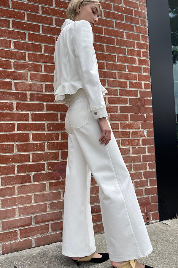 Lulu Denim Jacket Ashlyn. Ashlyn White Denim Jacket. White denim jacket. Ashlyn. Ashlyn elevated classic denim jacket. Japanese white denim Jacket. Ashlyn Japanese denim. Playful denim jacket. Structured flared waist Ashlyn. Des Kohan Ashlyn. Des Kohan exclusive Ashlyn. Ashlyn West Hollywood. Ashlyn Los Angeles. Ashlyn Des Kohan Los Angeles. 
