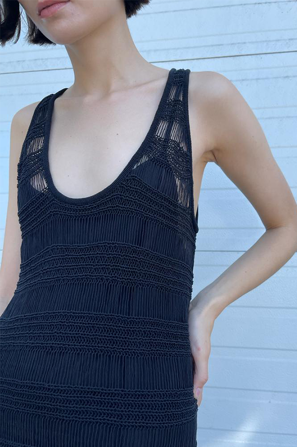 Ladder Crochet Dress In Black Maria McManus 