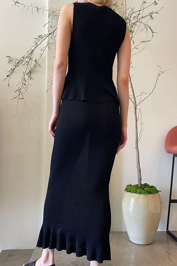 Liliana Double Layer Peplum Dress in Black Des Kohan Liliana Double Layer Peplum Dress in Black Des Kohan