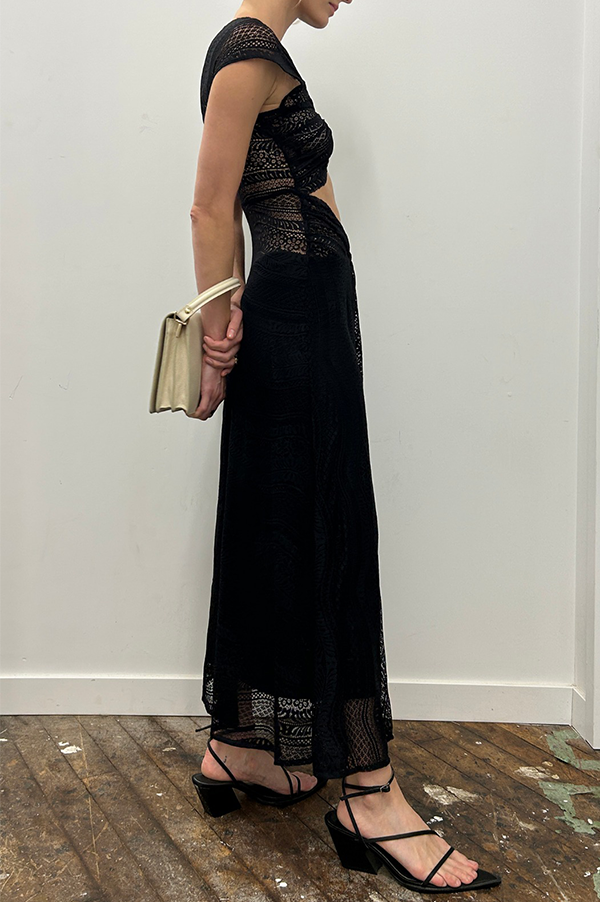 Beaufille Sassen Long Lace Dress in Black