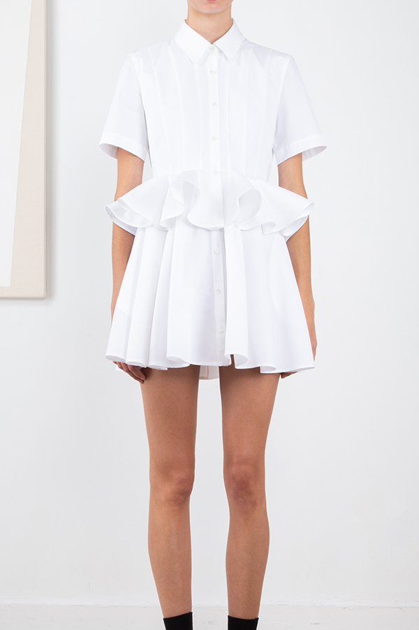 Lulu Mini Dress in White – Des Kohan