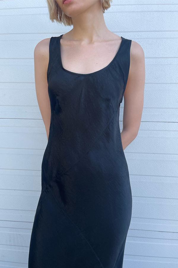 Lauren Manoogian Luster Bias Dress in Black