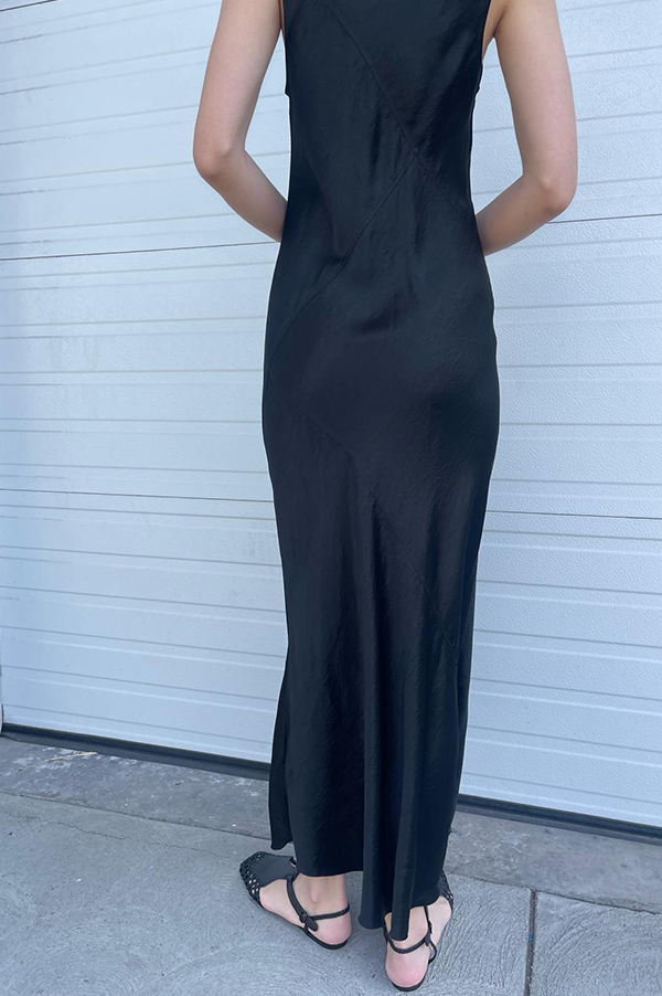 Lauren Manoogian Luster Bias Dress in Black
