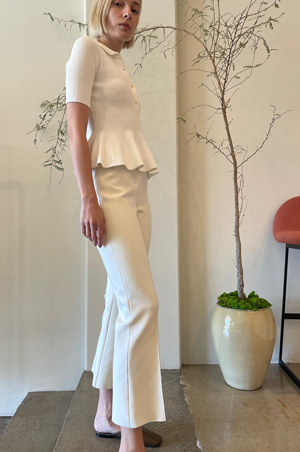 Ashlyn Milo Half Sleeve Top. Ashlyn Milo Half Sleeve Top Ecru.  Ashlyn Milo Half Sleeve Top Cream. Ashlyn ribbed Milo top. Ashlyn ribbed Milo top ecru. Ashlyn ribbed Milo top light white. Ashlyn Milo Polo Style top. Ashlyn Milo Polo Peplum. Ashlyn Polo Peplum Ecru Ashlyn Des Kohan. Ashlyn West Hollywood. Ashlyn Los Angeles. Des Kohan. Des Kohan Los Angeles. 