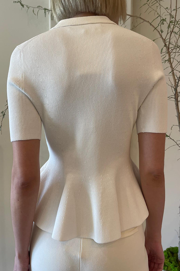 Ashlyn Milo Half Sleeve Top. Ashlyn Milo Half Sleeve Top Ecru.  Ashlyn Milo Half Sleeve Top Cream. Ashlyn ribbed Milo top. Ashlyn ribbed Milo top ecru. Ashlyn ribbed Milo top light white. Ashlyn Milo Polo Style top. Ashlyn Milo Polo Peplum. Ashlyn Polo Peplum Ecru Ashlyn Des Kohan. Ashlyn West Hollywood. Ashlyn Los Angeles. Des Kohan. Des Kohan Los Angeles. 