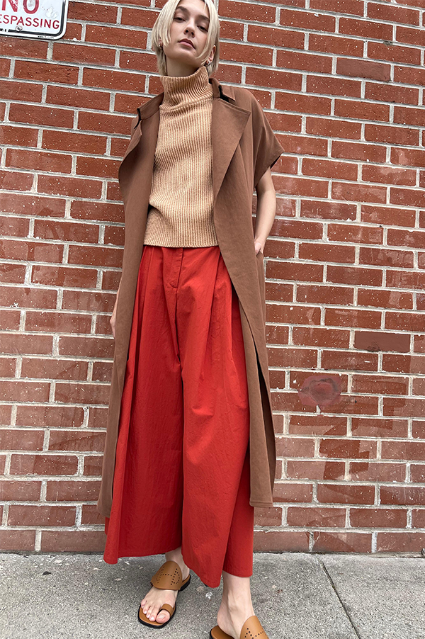 Cotton Samurai Pants in Terracota