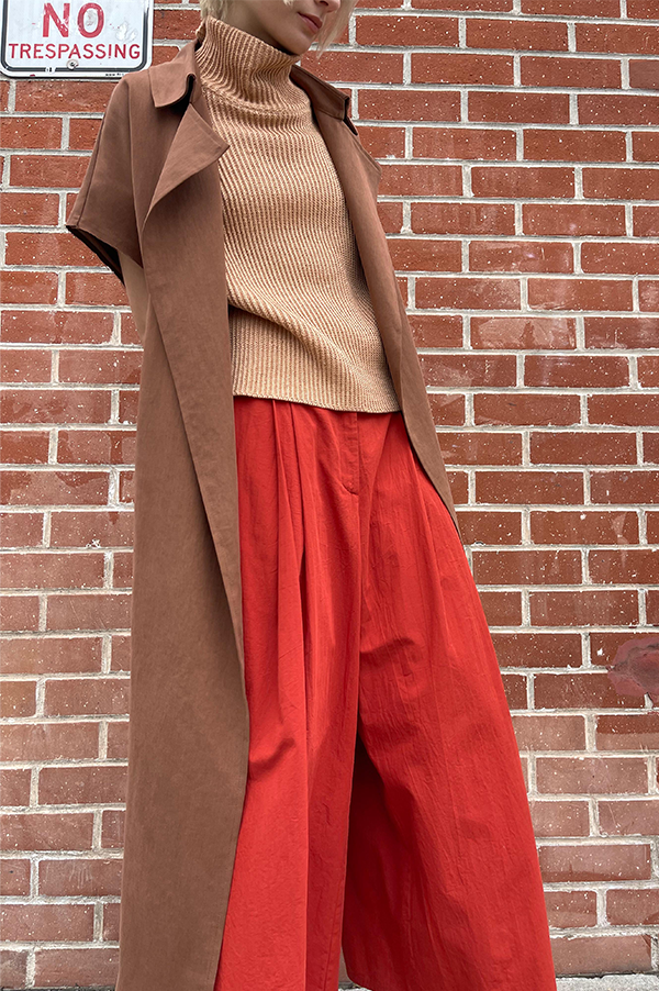 Cotton Samurai Pants in Terracota