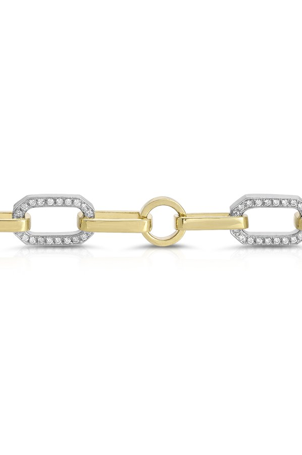 Gold and Silver Diamond Chain Necklace