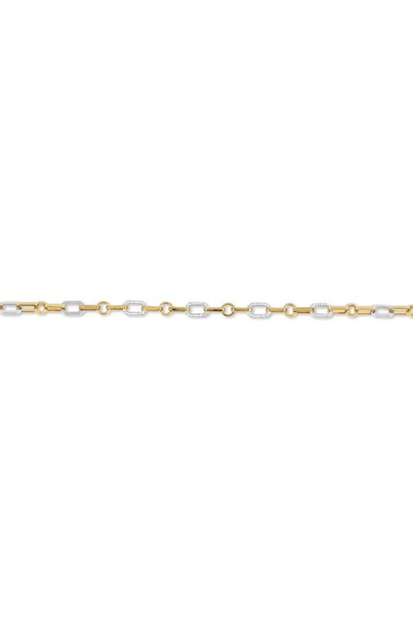 Gold and Silver Diamond Chain Necklace