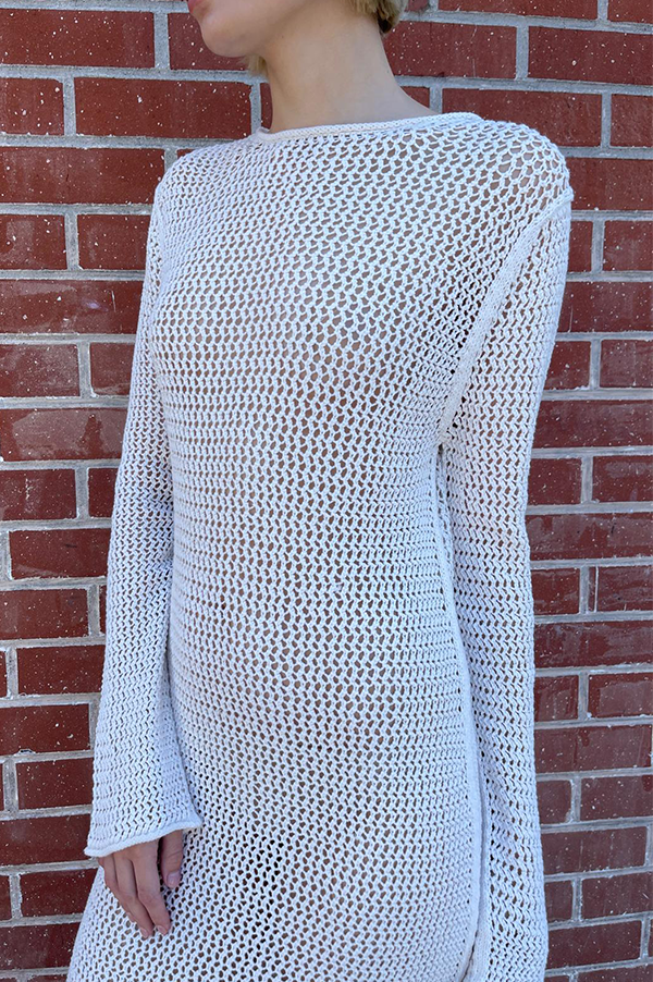 Net Dress Pattern Net Dress in Bone – Des Kohan