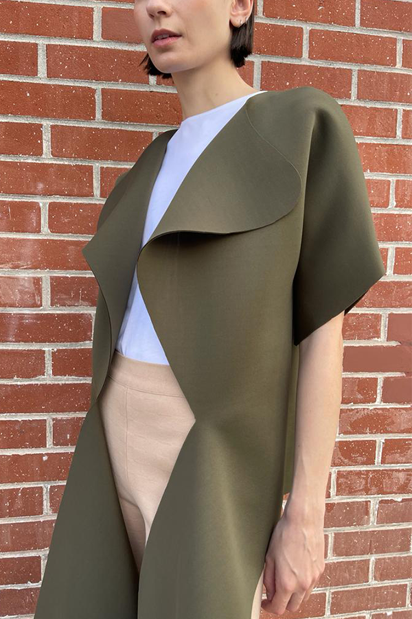 Open Front Jacket in Olive