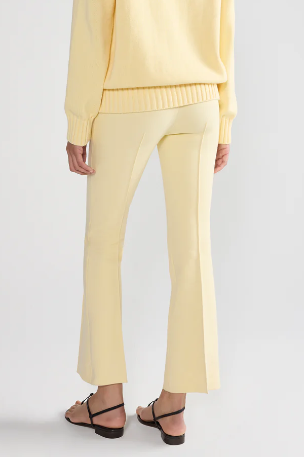 Kick Stretch-Cotton Pants In Subtle Jacquard Pale Yellow