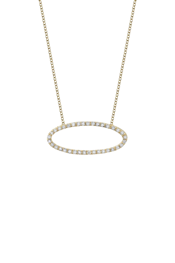 Convex Necklace with White Pavé Diamonds