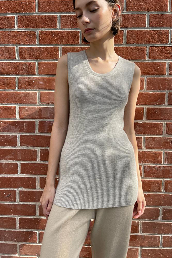 Lauren Manoogian Rib Tank in Carrara