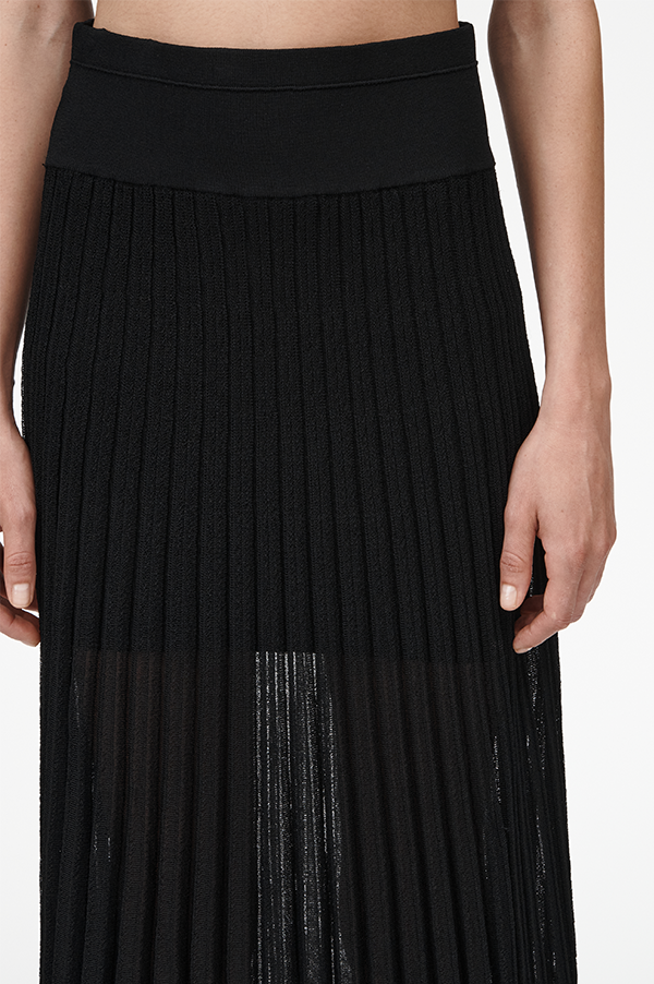 Sheer Pleat Skirt in Black (Sold Out)
