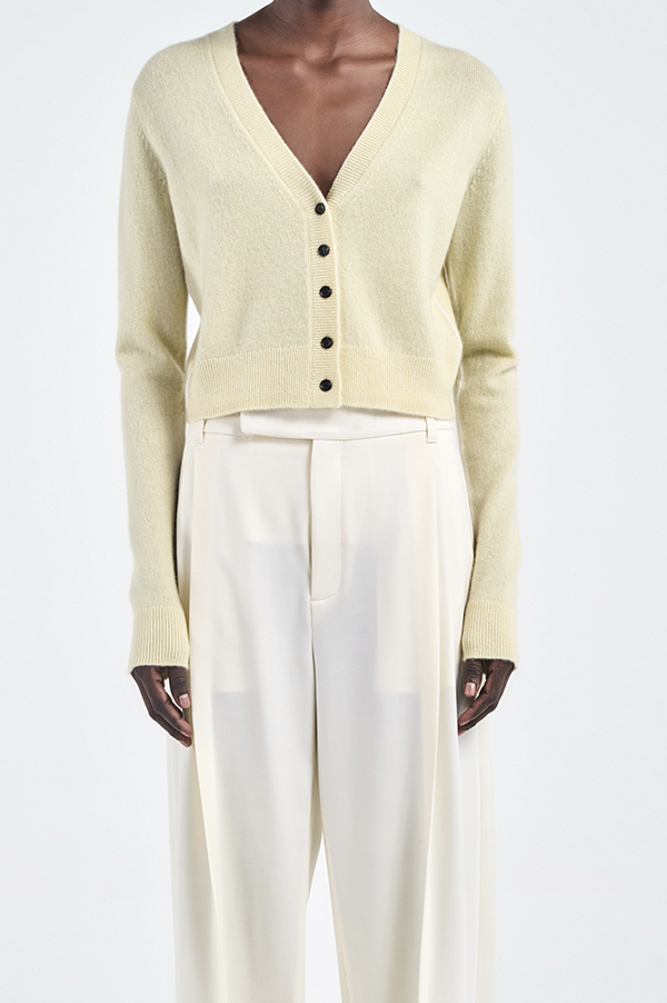 Shrunken V Cardigan in Primrose
