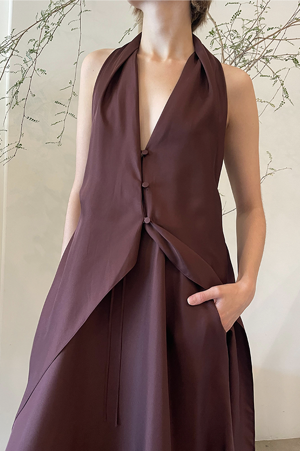 Drini Sleeveless Dress in Plum
