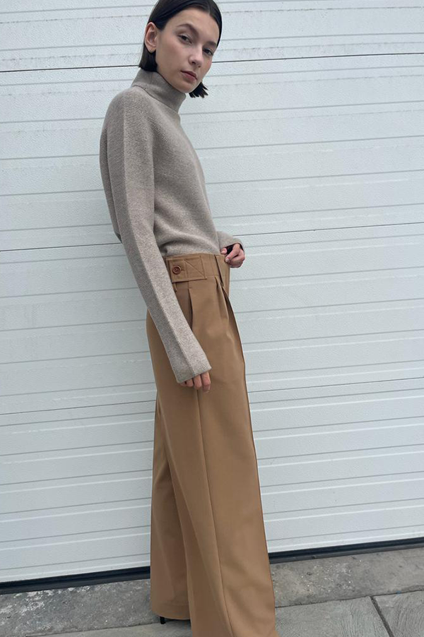 Beaufille Ulla Wide Leg Trousers in Camel