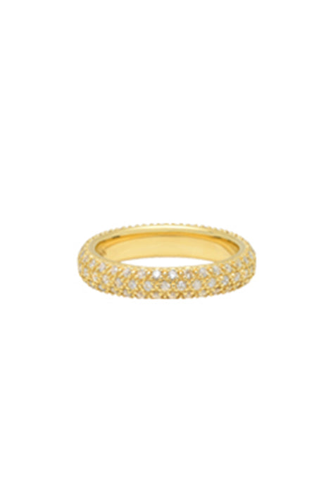 14K Yellow Gold Pavé Diamond Ring