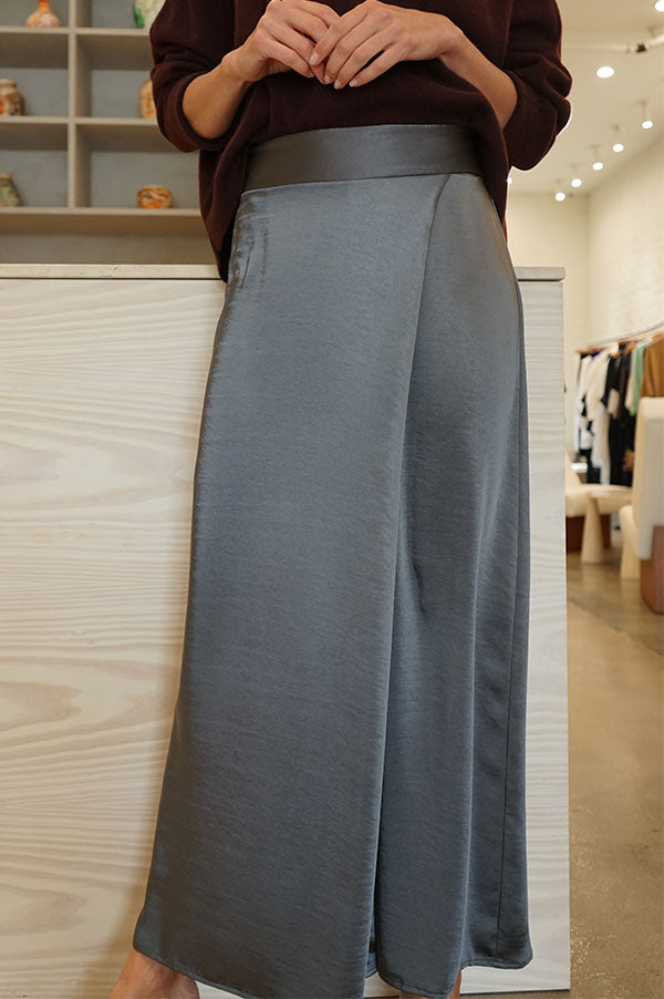 Sid Neigum Asymmetrical Crossover Pant In Silky grey