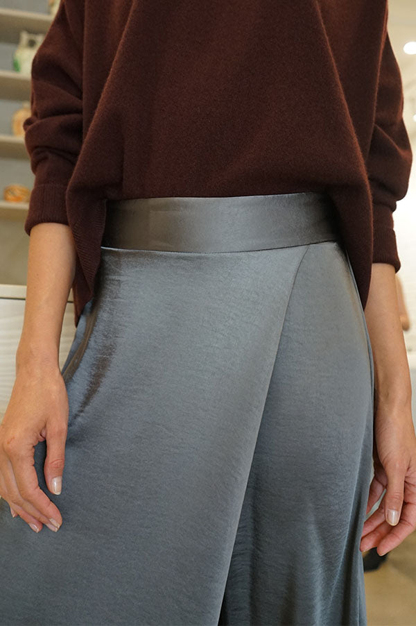 Sid Neigum Asymmetrical Crossover Pant In Silky grey