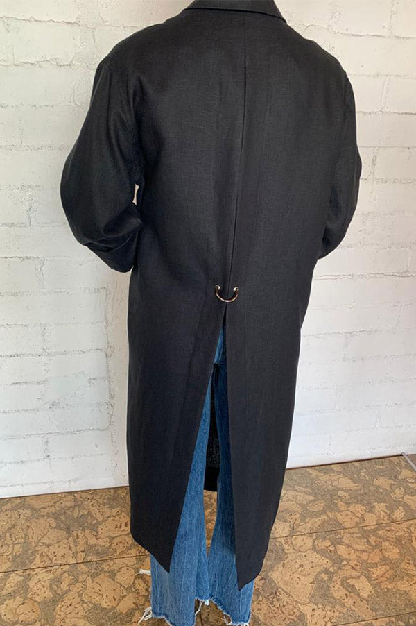 Black Slit Back Duster (Sold Out)