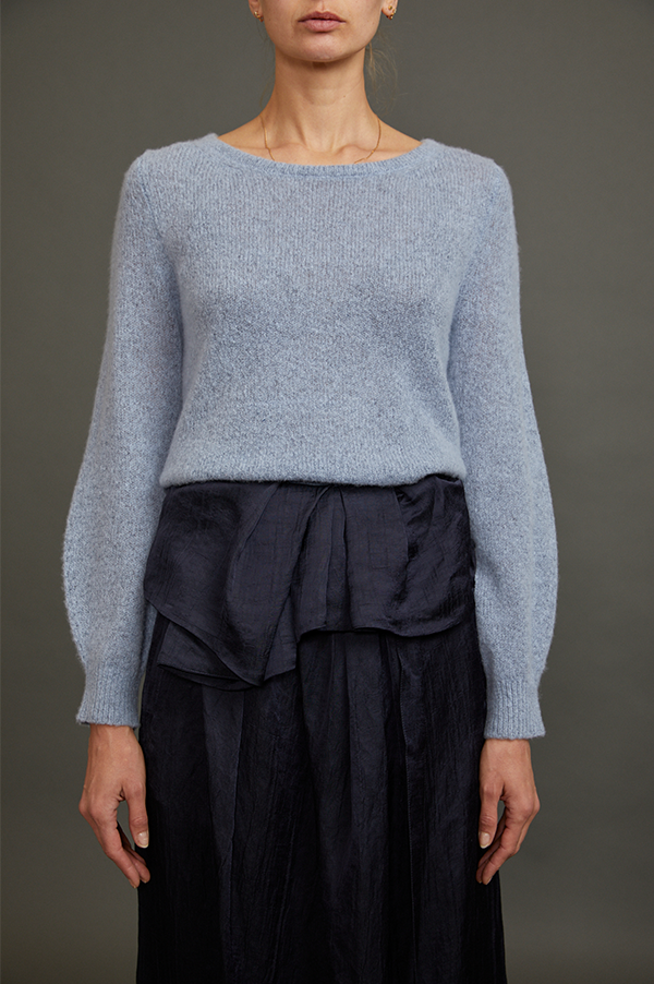 Cashmere Crewneck Sweater in Atlantic Blue