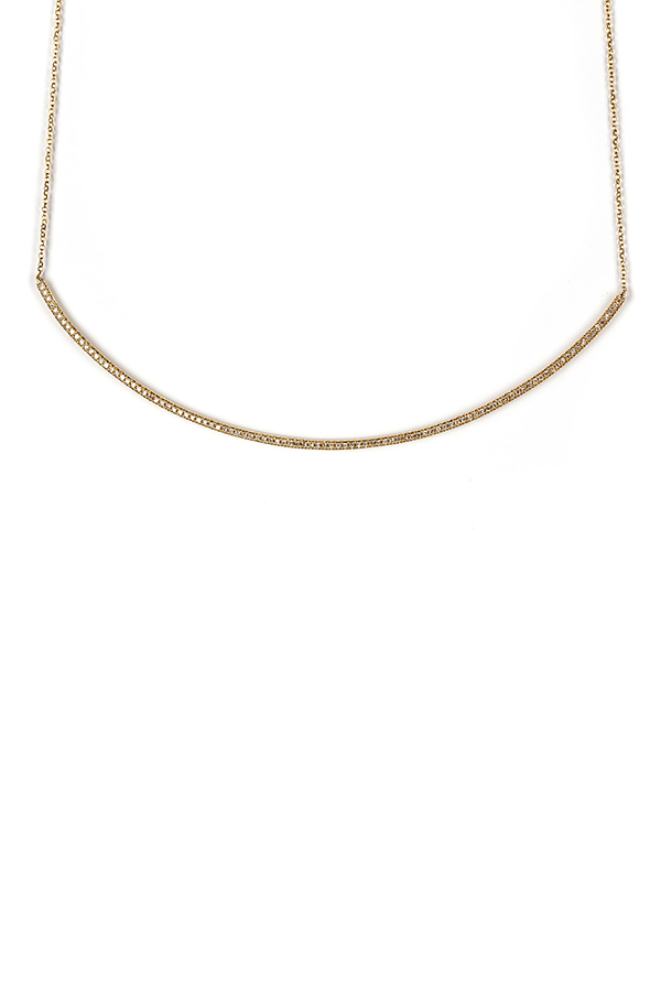 Crescent Pave Diamond Necklace