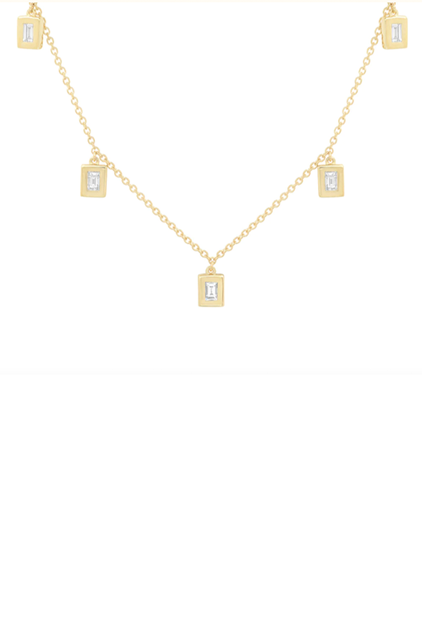 Diamond Baguette Drop Necklace