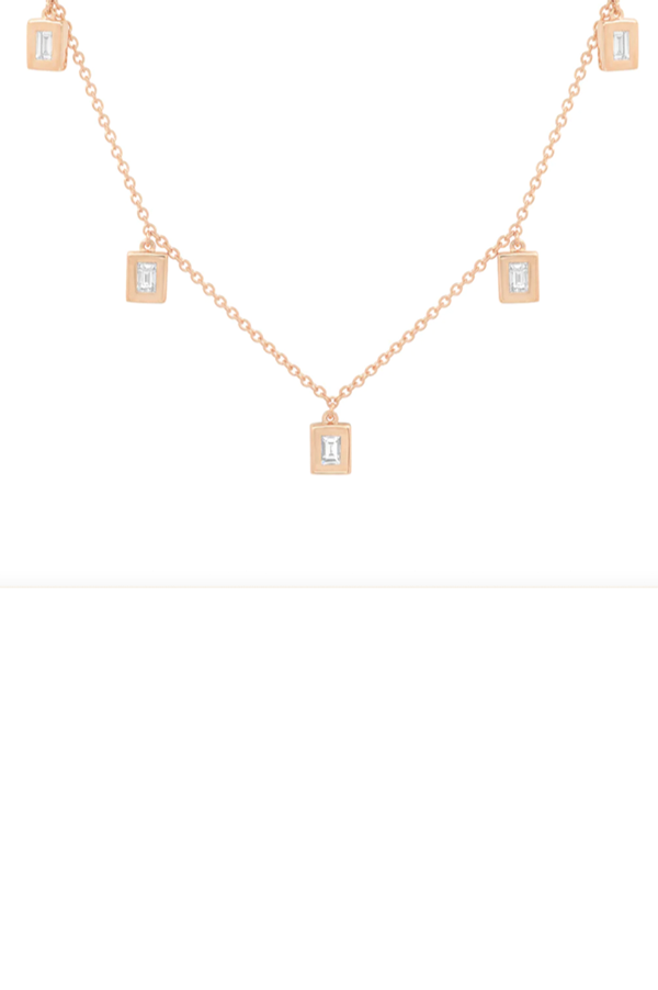 Diamond Baguette Drop Necklace