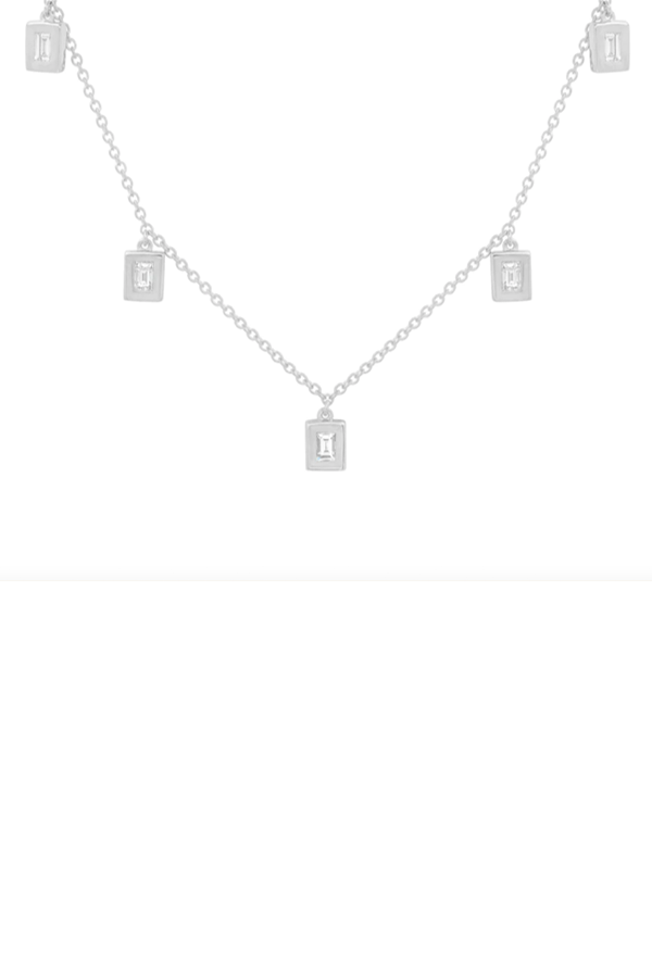 Diamond Baguette Drop Necklace