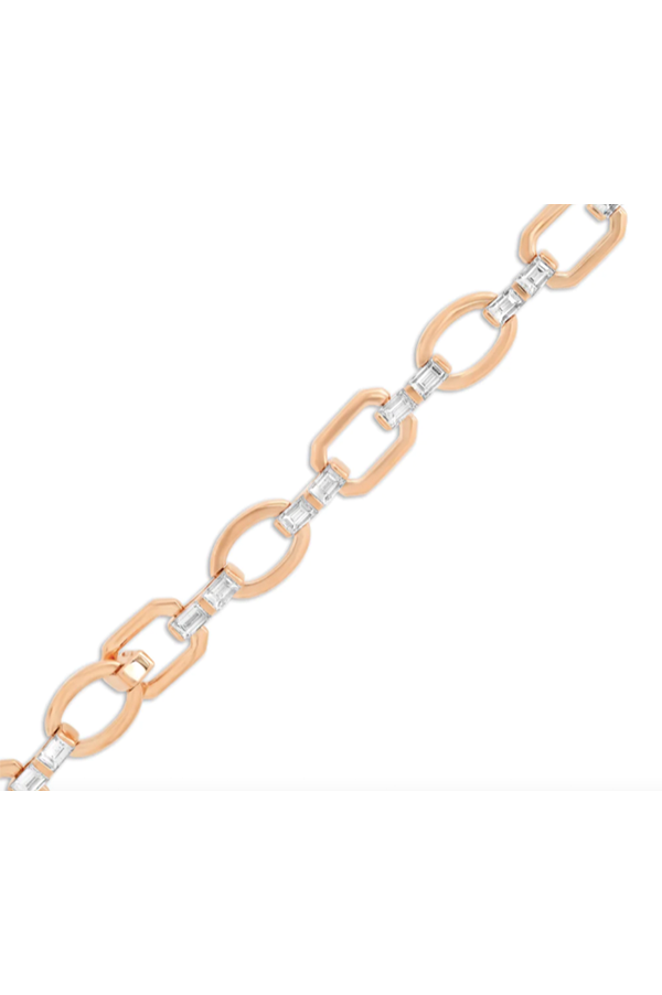 Diamond Baguette Flat Link Bracelet