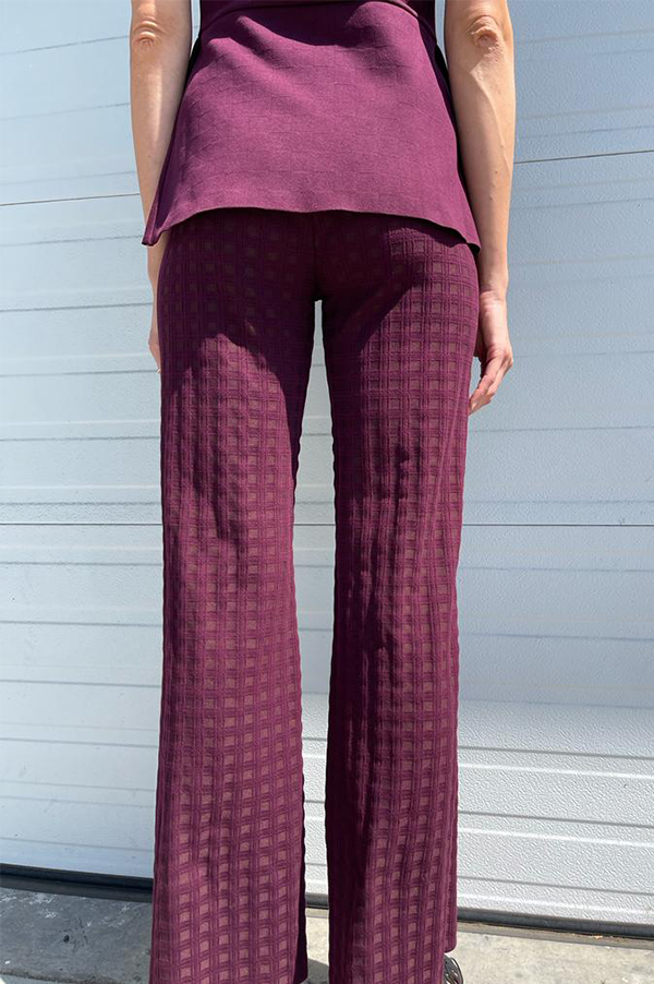 High Sport Harry Pant in Lightweight Checkered Plum