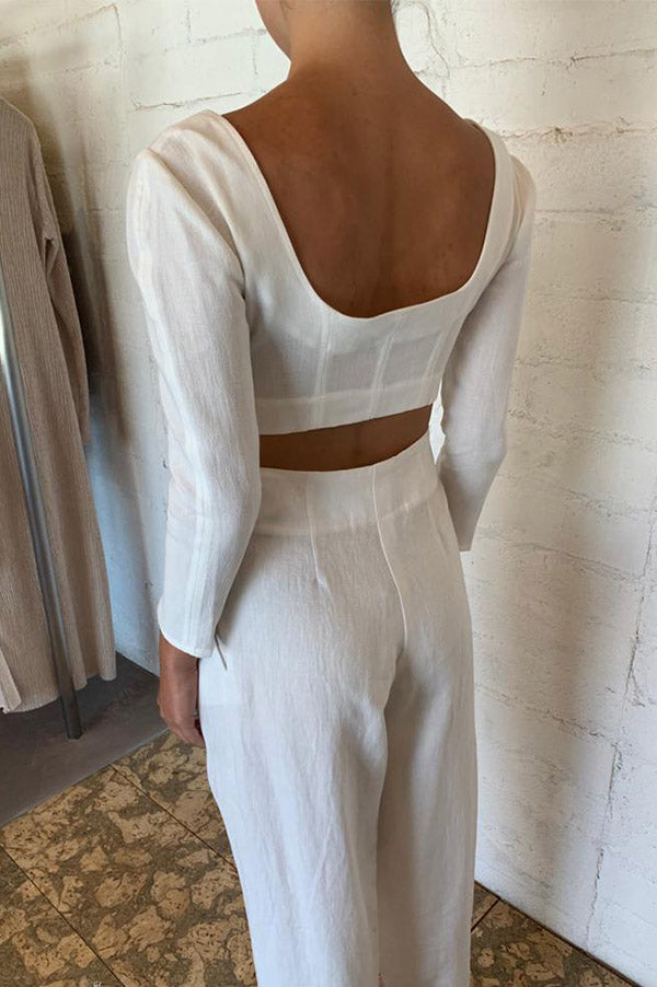 Linen Crop Top