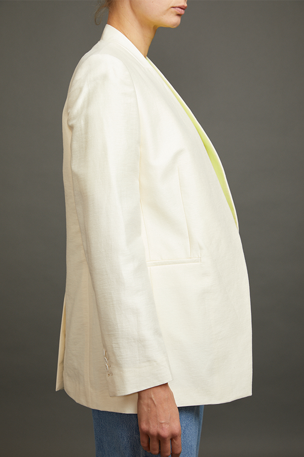 Jakari Standing Collar Suit Jacket In Off White (Sold Out)