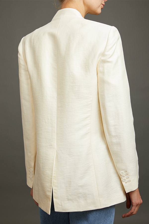 Jakari Standing Collar Suit Jacket In Off White (Sold Out)