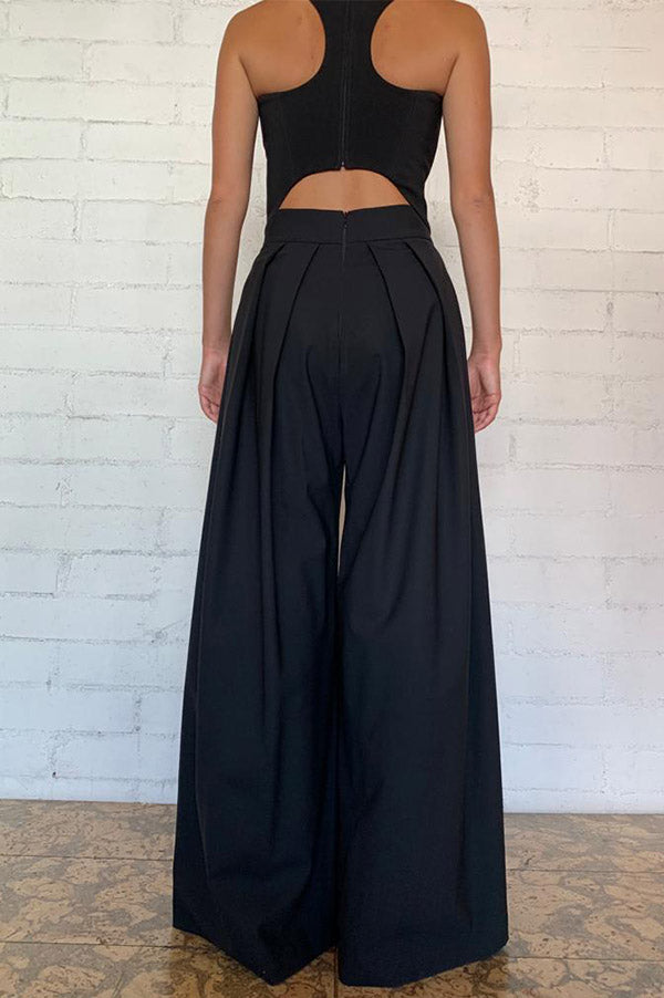 Sid Neigum Japanese Suiting Pant with Double Pleats In Black