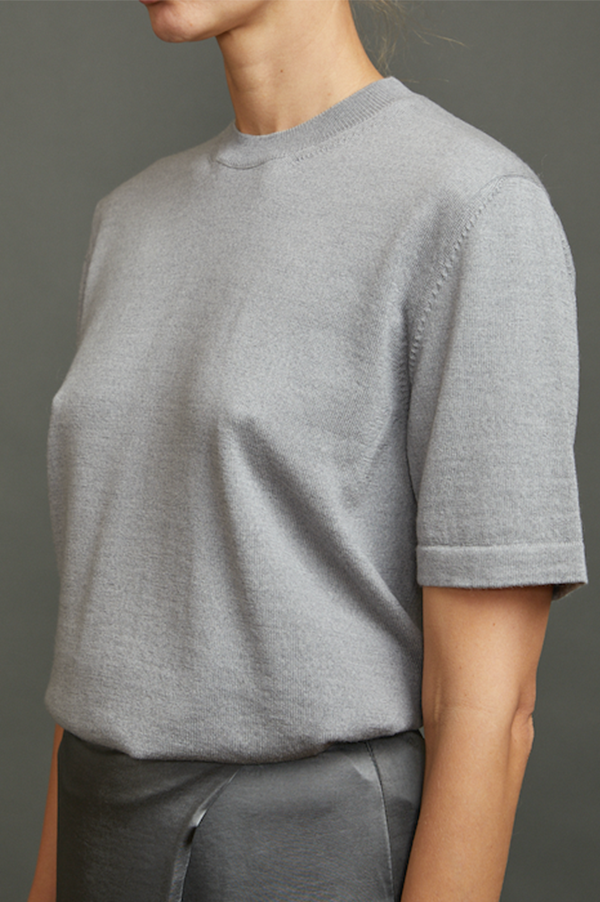 Christian Wijnants Kaitly Knit T-Shirt In Grey