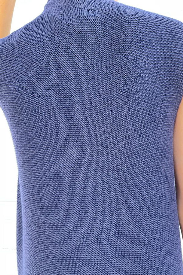 Christian Wijnants Kewi Whole Garment Knit Sleeveless Top In Navy Melange
