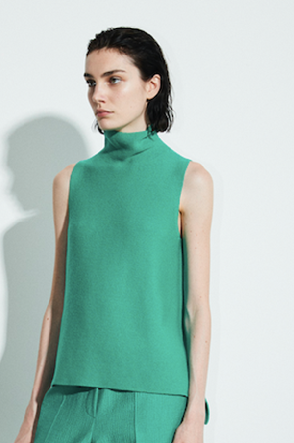 Kewit Whole Garment Knit Sleeveless Top in Emerald