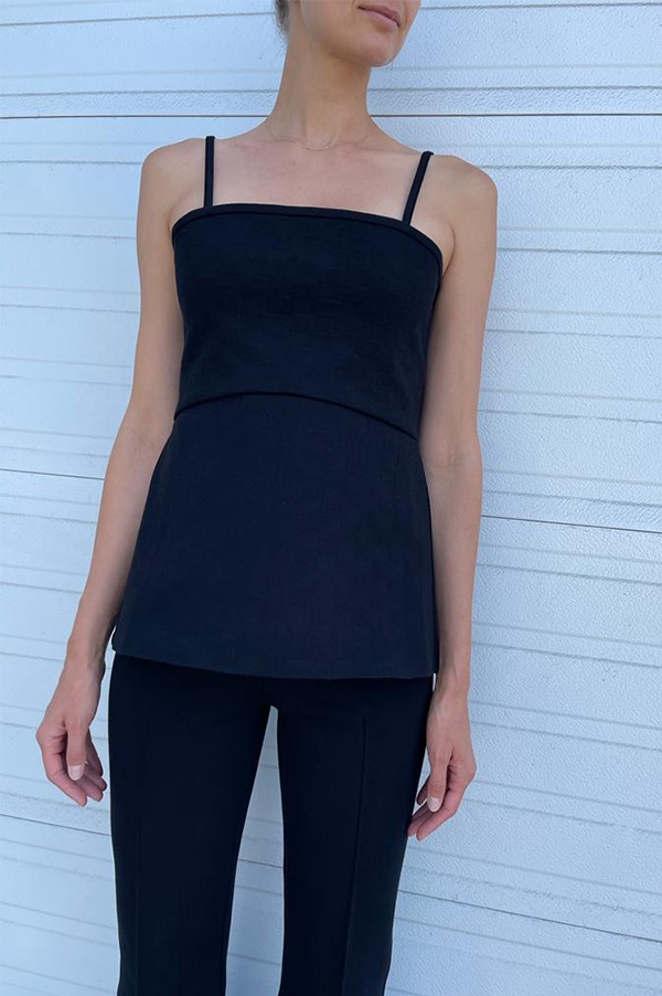 High Sport Kick Stretch-Cotton Pants In Subtle Jacquard Black