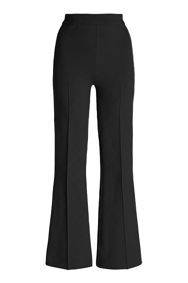 High Sport Kick Stretch-Cotton Pants In Subtle Jacquard Black