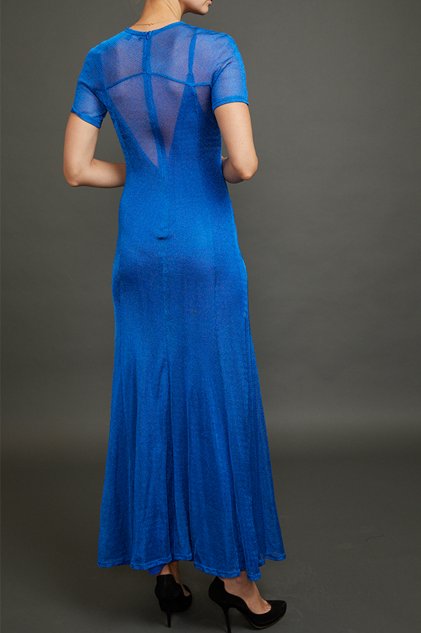 Metallic Royal Blue Sunrise Sparkle Knit Dress