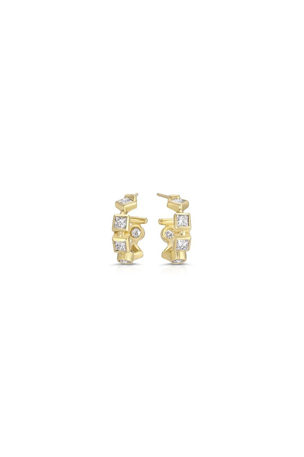 Diamond Mixed Baby Hoops